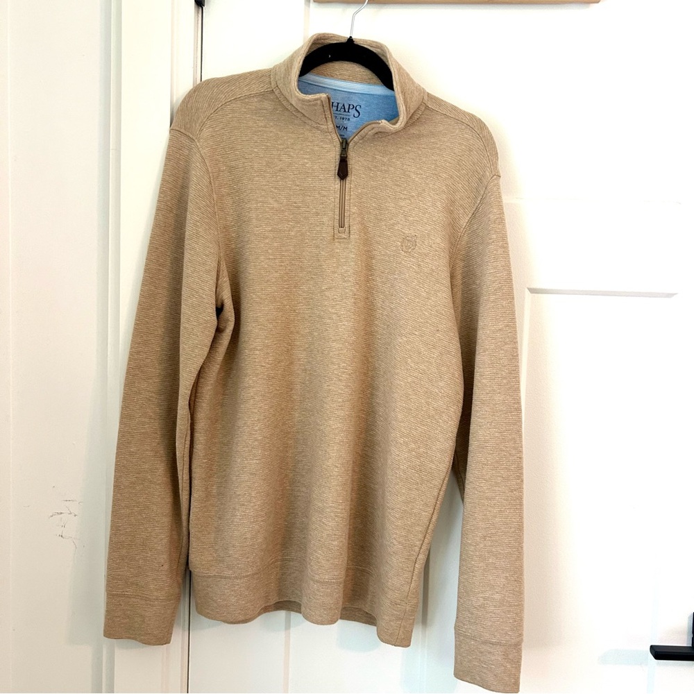 Chaps Men's Beige Zip-Up Sweater